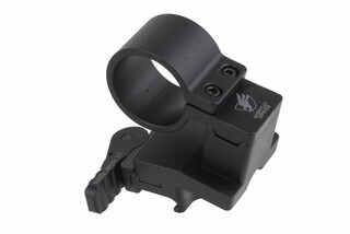 The American Defense Magnifier Mount with lower 1/3rd co-witness features a quick detach auto lock lever design